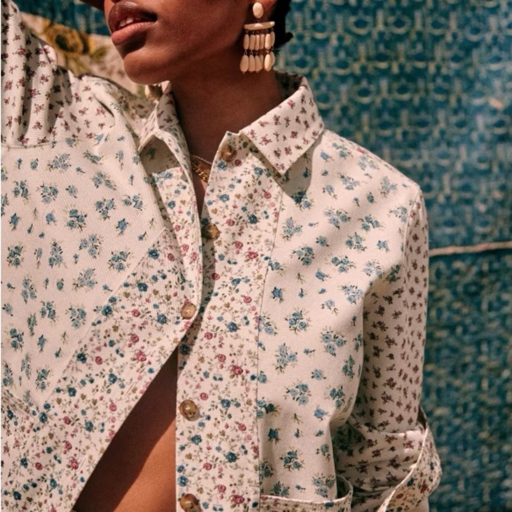 NWT Sezane Will Jacket - Floral patchwork